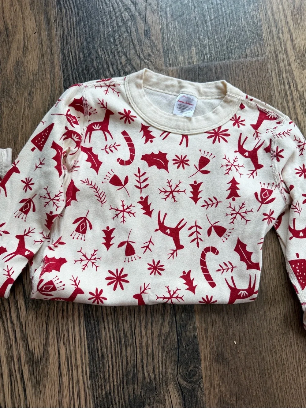 Hanna Andersson Organic Cotton Kids Red Reindeer Holiday Pajama Set Christmas
